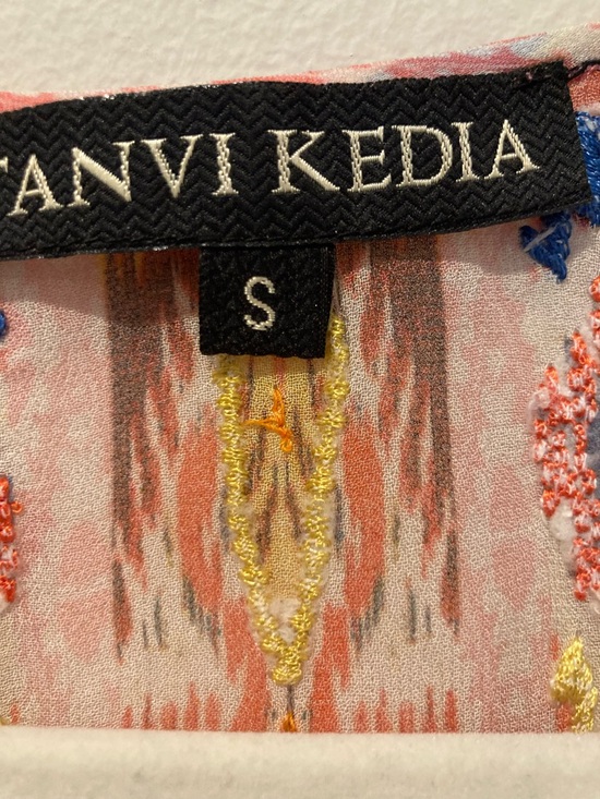 Anthropologie Tanvi Kedia Boho Batwing Sleeves Printed Women's Top - Picture 3 of 8